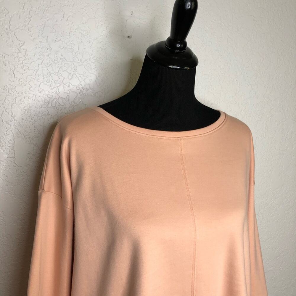 Eileen Fisher light orange apricot sweatshirt knit top size Petite Medium PM - Picture 2 of 15